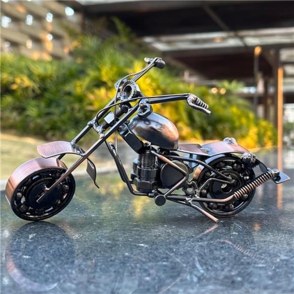 Motorcycle Model Industrial Decor Metal Iron Crafts Home Decoration Figurine - Picture 3 of 6